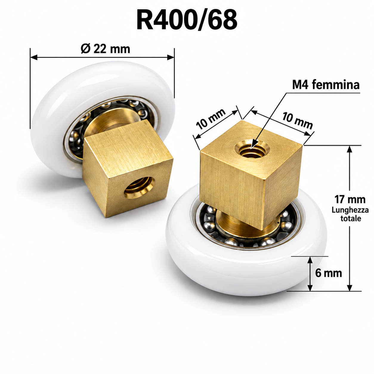 r400_68 Cuscinetti per box doccia diam 22 mm